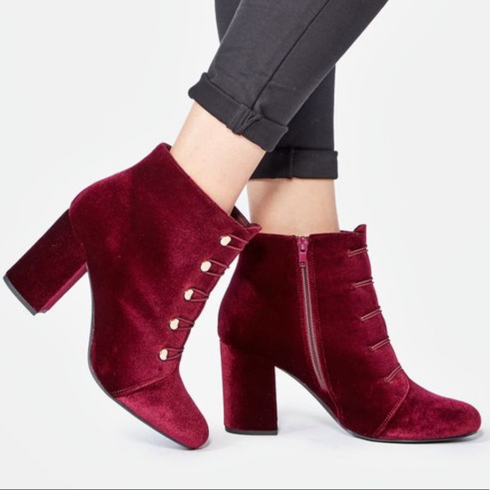 New Deep Burgundy Velour Military Style Boots!